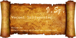 Vecsei Szilveszter névjegykártya