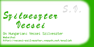 szilveszter vecsei business card